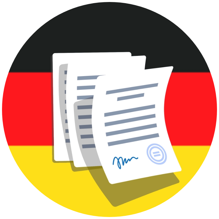 folder z flagą niemiecką w tle